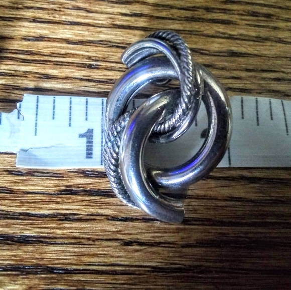 Vintage Silver Knotted Post Earrings - Picture 7 of 8